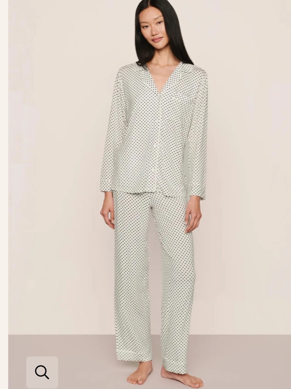 NWT Eberjey White and Black Polka Dot Pajama Set